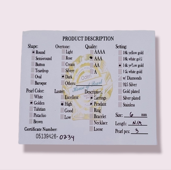 AUTHENTIC GOLDEN SOUTHSEA PEARL Earrings & Pendant - Picture 7 of 7